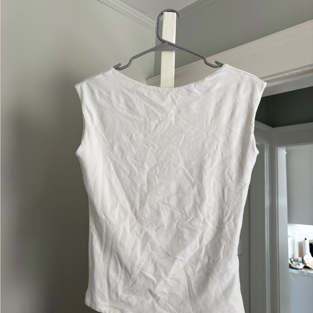 Abercrombie & Fitch White Sleeveless Tank Top